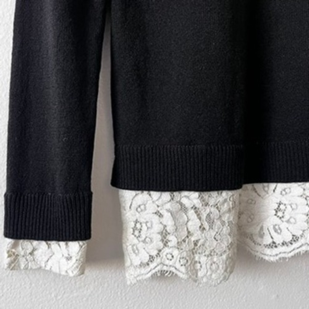 C by Bloomingdale's‎ Cashmere 100% Cashmere Layered Look Sweater Black size XS - Picture 3 of 13